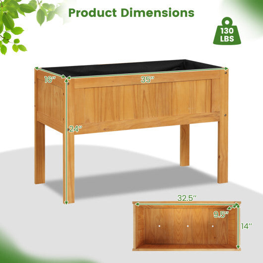 Wood Raised Garden Bed Elevated Planter Box with Bed Liner and Drainage Holes for Vegetables Flowers Herbs-Orange LuxuryLifeWay Online Store