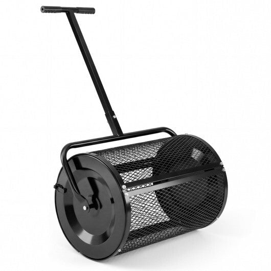 Compost Spreader 24 Inch Peat Moss Spreader Roller with Height-adjustable T-shape Handle-Green LuxuryLifeWay Online Store