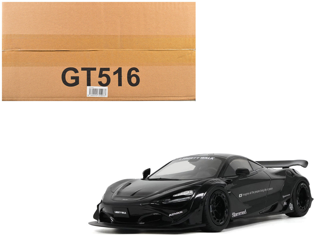 2023 McLaren 720S "LB-Works - Liberty Walk" Black 1/18 Model Car by GT Spirit LuxuryLifeWay Online Store