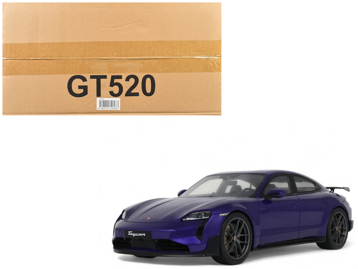 2023 Porsche Taycan Turbo GT Purple Sky Metallic 1/18 Model Car by GT Spirit LuxuryLifeWay Online Store