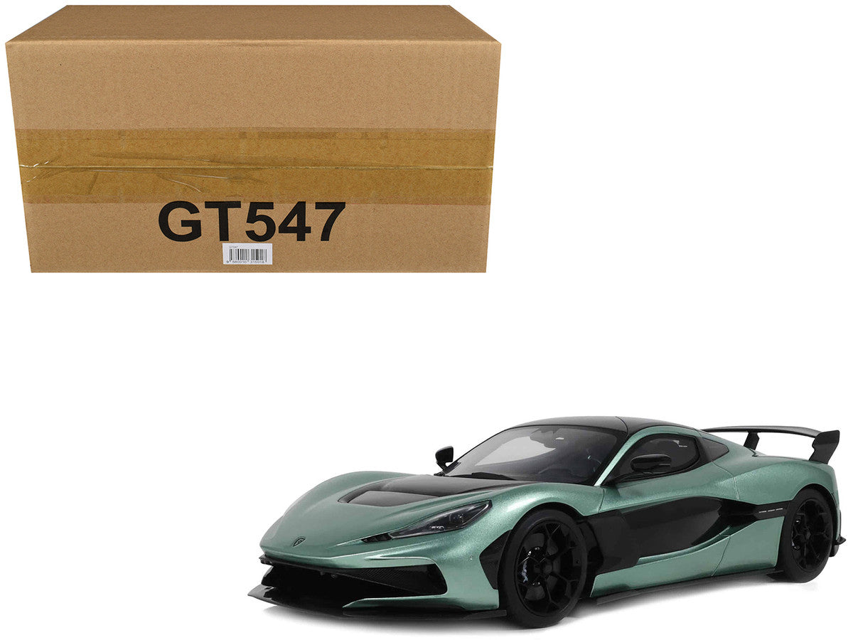 2024 Rimac Nevera R Green Metallic with Black Top 1/18 Model Car by GT Spirit LuxuryLifeWay Online Store