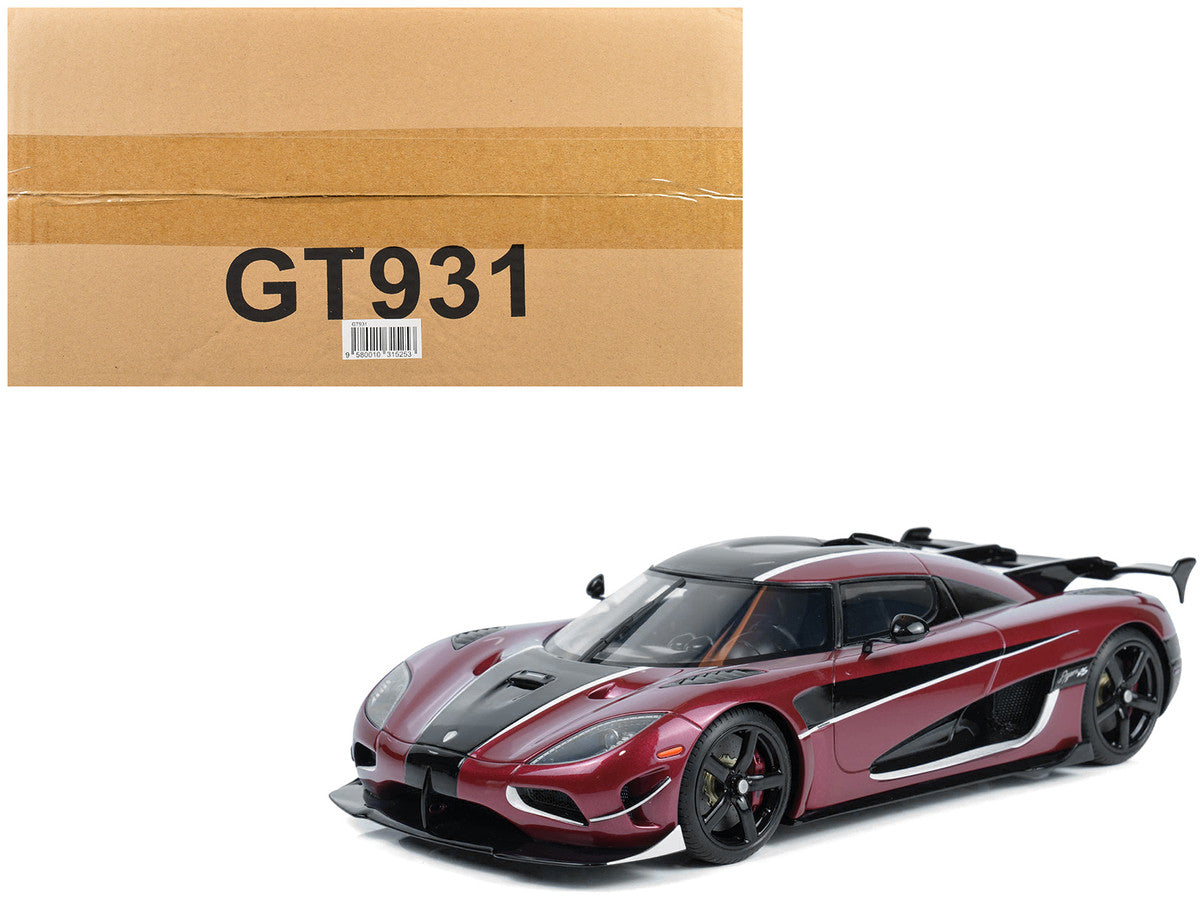 2017 Koenigsegg Agera RS Deep Red Metallic with Black Stripes 1/18 Model Car by GT Spirit LuxuryLifeWay Online Store