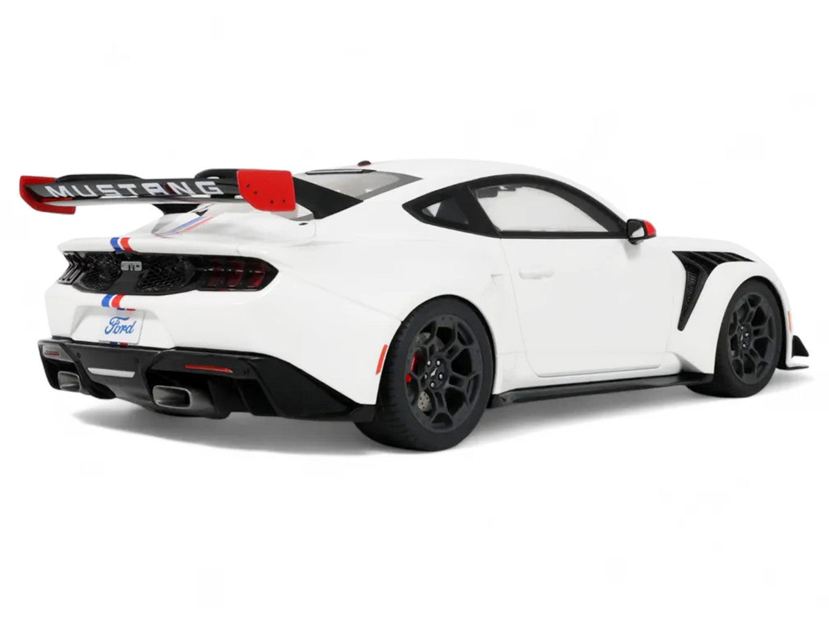 2025 Ford Mustang GTD "Spirit of America" Performance White with Blue and Red Stripes 1/18 Model Car by GT Spirit LuxuryLifeWay Online Store