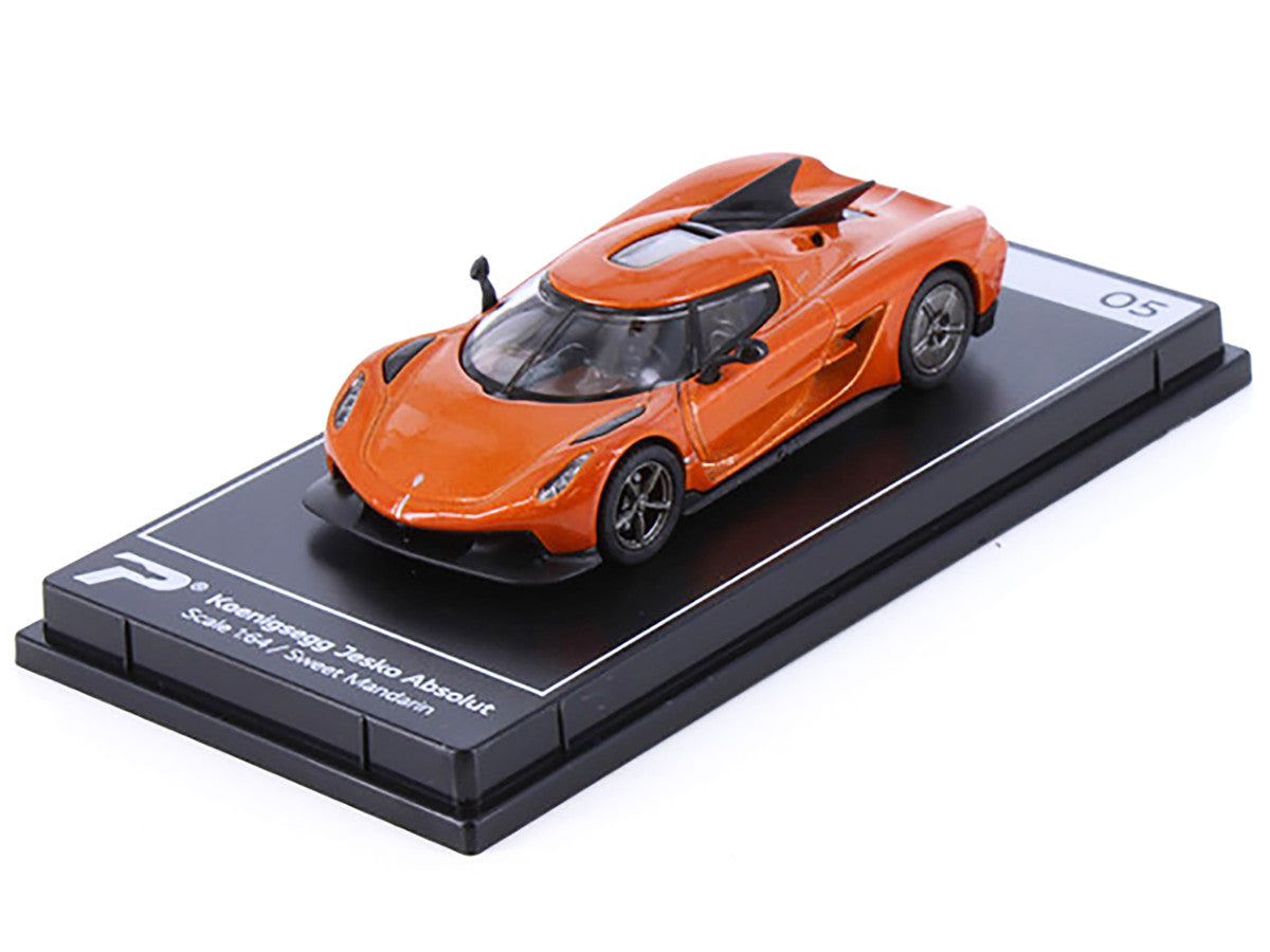 Koenigsegg Jesko Absolut Sweet Mandarin Orange Metallic "Hypercar League Collection" 1/64 Diecast Model Car by PosterCars LuxuryLifeWay Online Store
