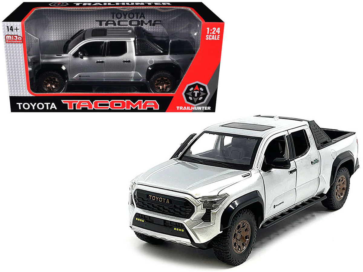 2024 Toyota Tacoma Trailhunter Edition Pickup Truck Silver Metallic 1/24 Diecast Model Car LuxuryLifeWay Online Store