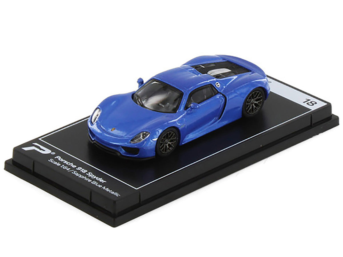 Porsche 918 Spyder Sapphire Blue Metallic "Hypercar League Collection" 1/64 Diecast Model Car by PosterCars LuxuryLifeWay Online Store