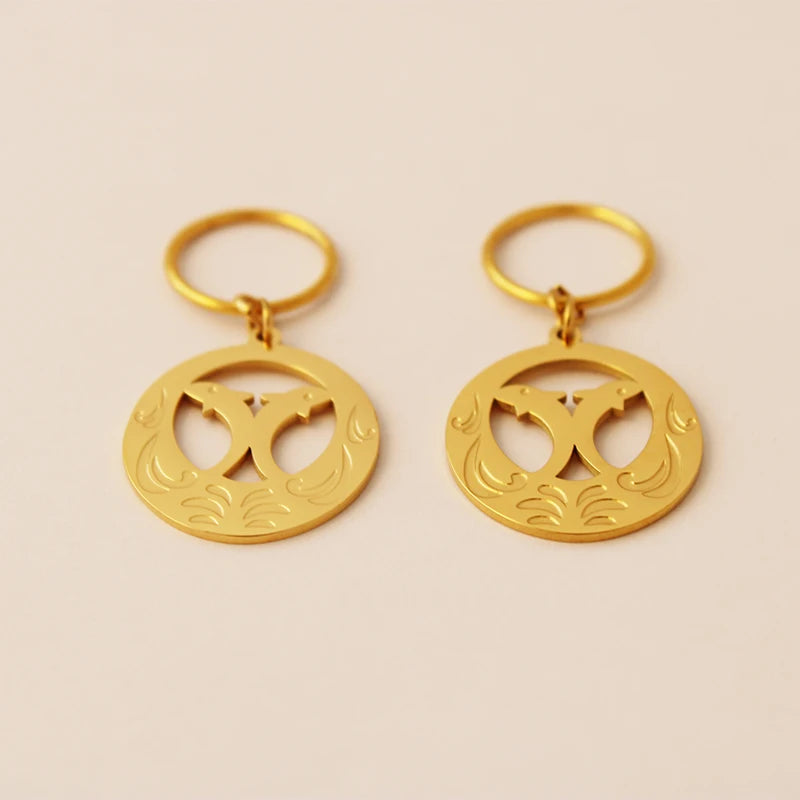 New Zealand Kiribati Hawaii Coconut Tree Shape Earrings for Women Girls Gold Color Stainless Steel Jewelry Gift Pi-Mart