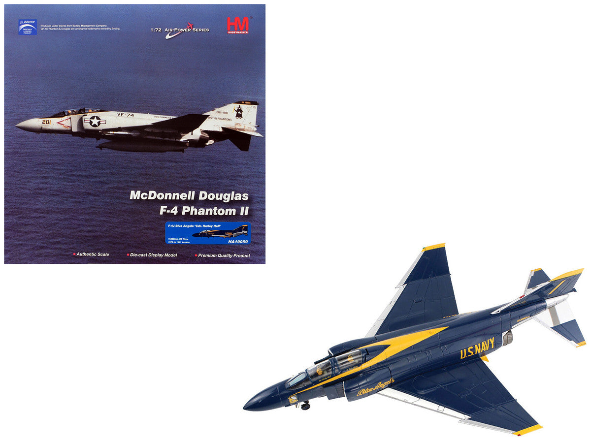 McDonnell Douglas F-4J Phantom II Fighter-Bomber Aircraft "Blue Angels Cdr. Harley Hall 1970 to 1971 Season" United States Navy "Air Power Series" 1/72 Diecast Model by Hobby Master LuxuryLifeWay Online Store