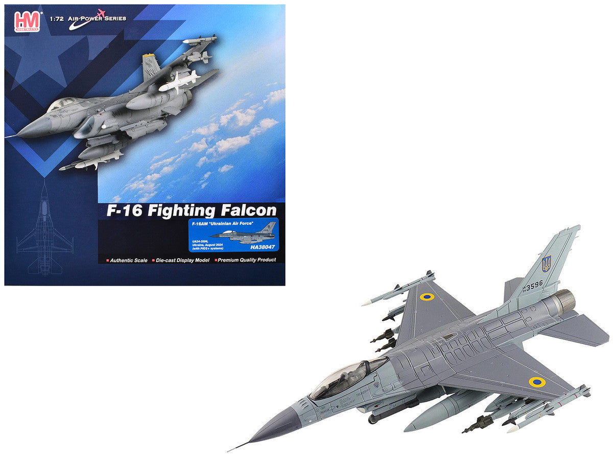 Lockheed F-16AM Fighting Falcon Fighter Aircraft "UA24-3596 Pylon Integrated Dispenser System Plus" (2024) Ukrainian Air Force "Air Power Series" 1/72 Diecast Model by Hobby Master LuxuryLifeWay Online Store