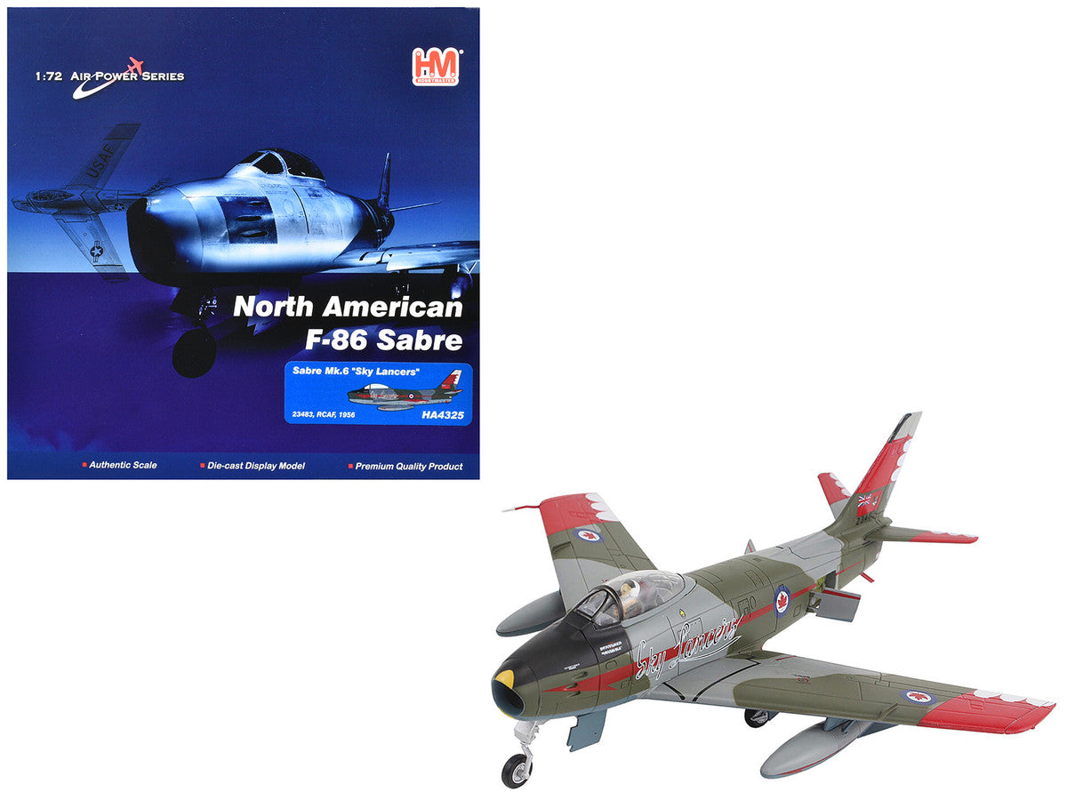 Canadair Sabre Mk.6 Fighter Aircraft "Sky Lancers" (1956) Royal Canadian Air Force "Air Power Series" 1/72 Diecast Model by Hobby Master LuxuryLifeWay Online Store