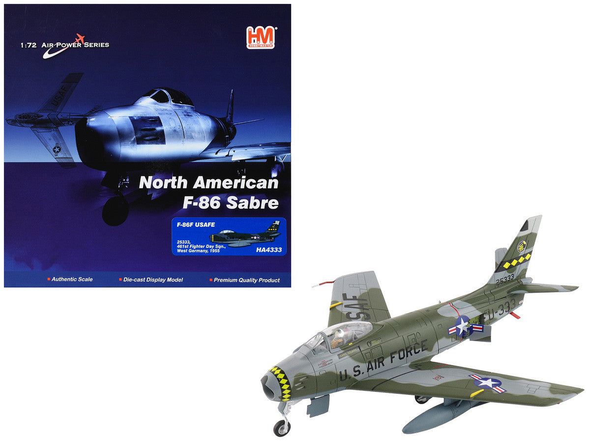 North American F-86F Sabre Fighter Aircraft "25333 461st Fighter Day Squadron West Germany" (1955) United States Air Forces in Europe "Air Power Series" 1/72 Diecast Model by Hobby Master LuxuryLifeWay Online Store