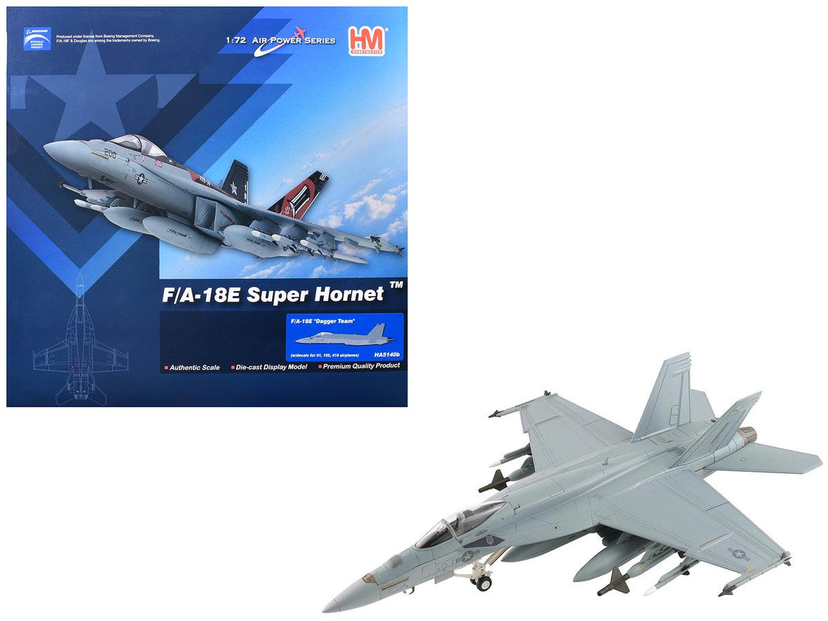 Boeing F/A-18E Super Hornet Fighter Aircraft "Dagger Team (with decals)" United States Navy "Air Power Series" 1/72 Diecast Model by Hobby Master LuxuryLifeWay Online Store