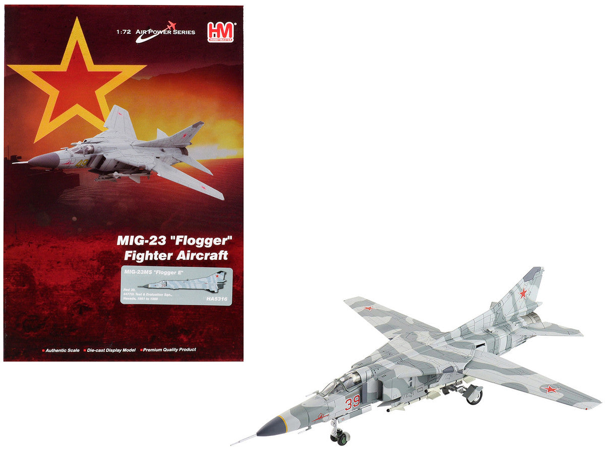 Mikoyan-Gurevich MiG-23MS Flogger-E Fighter Aircraft "4477th Test and Evaluation Squadron Red Eagles Nevada" (1981-88) United States Air Force "Air Power Series" 1/72 Diecast Model by Hobby Master LuxuryLifeWay Online Store
