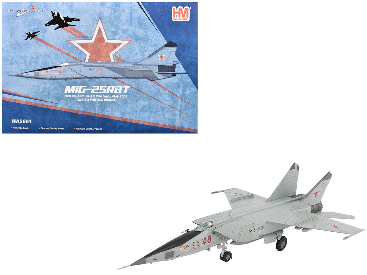Mikoyan-Gurevich MiG-25RBT Aircraft "Red 46 47th Guards Reconnaissance Aviation Regiment 2nd Squadron" (2001) Russian Air Force "Air Power Series" 1/72 Diecast Model by Hobby Master LuxuryLifeWay Online Store