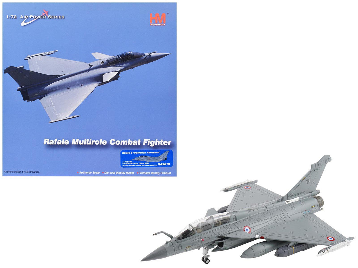 Dassault Rafale B Fighter Aircraft "113-IE/330 Libya" (2011) French Air Force "Air Power Series" 1/72 Diecast Model by Hobby Master LuxuryLifeWay Online Store