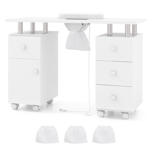 Manicure Table Nail Desk with Electric Dust Collector and 3 Dust Bags-Black LuxuryLifeWay Online Store
