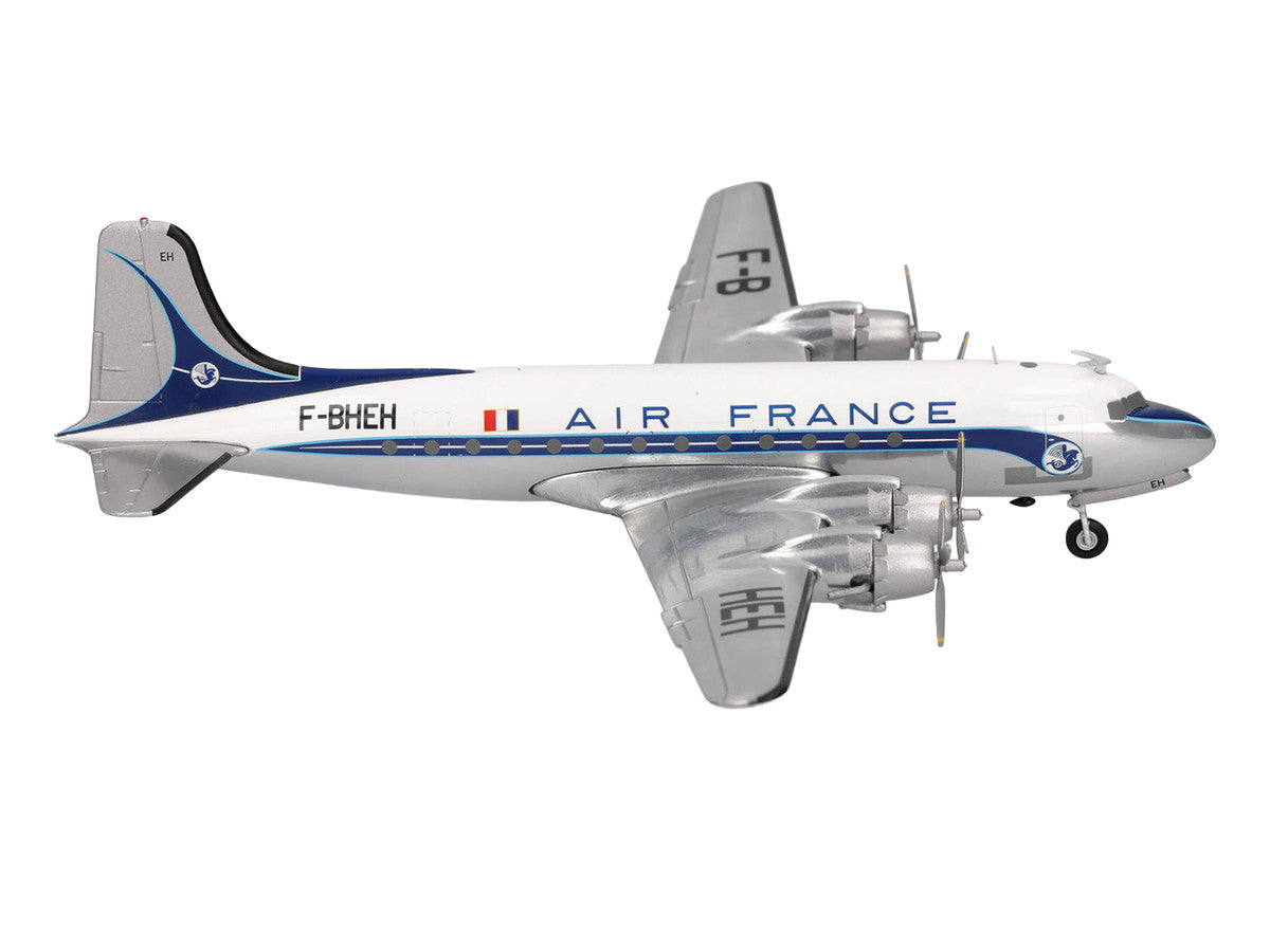 Douglas DC-4 Commercial Aircraft "Air France" (F-BHEH) White with Blue Stripes 1/200 Diecast Model by Herpa LuxuryLifeWay Online Store