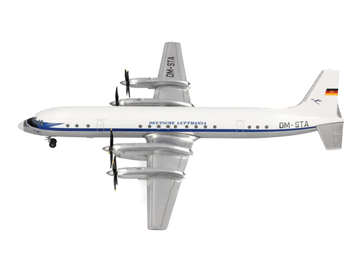 Ilyushin IL-18 Commercial Aircraft "Deutsche Lufthansa" (DM-STA) White with Blue Stripes 1/200 Diecast Model by Herpa LuxuryLifeWay Online Store