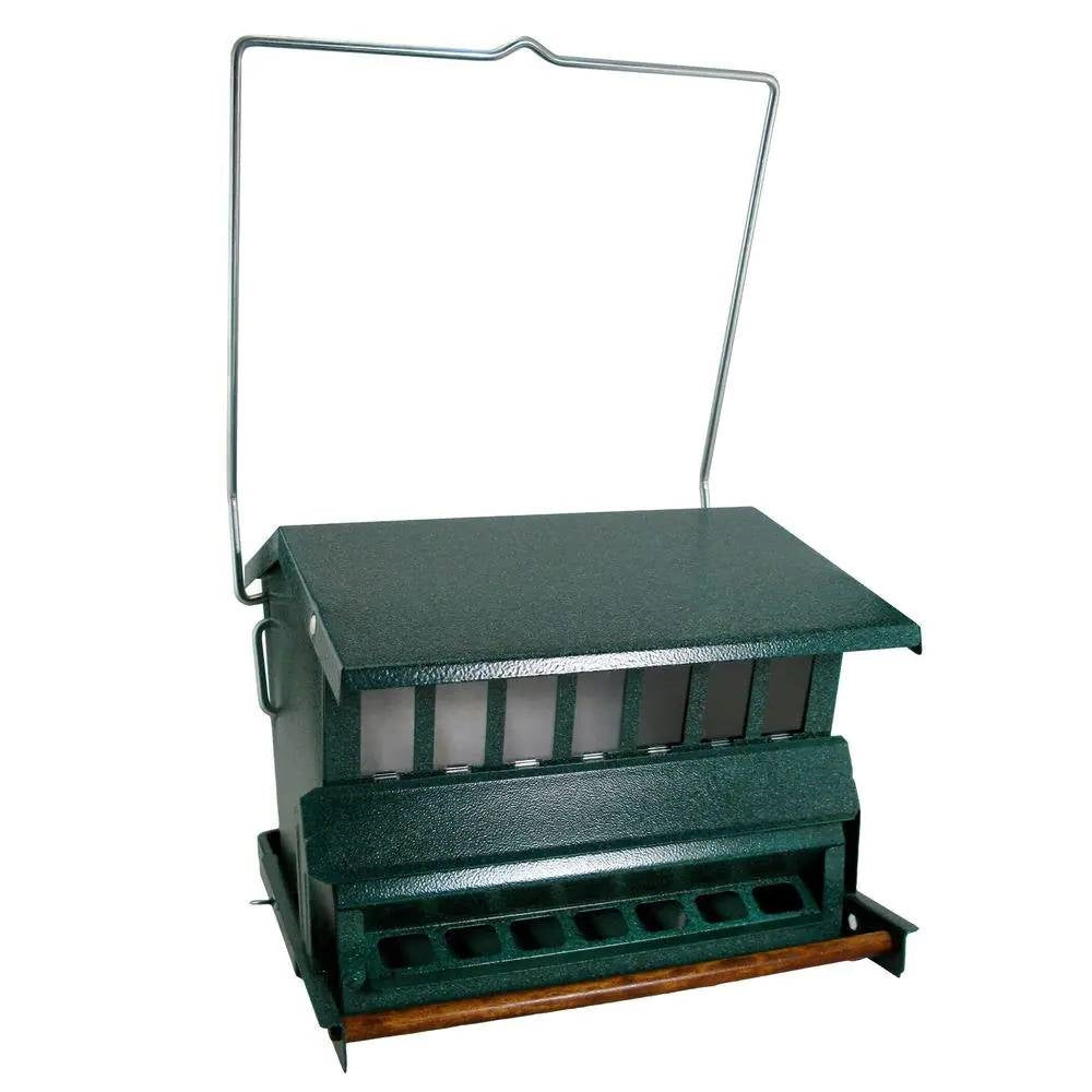 Rugged Green Metal Squirrel-Proof Bird Feeder with Easy-Refill Top LuxuryLifeWay Online Store
