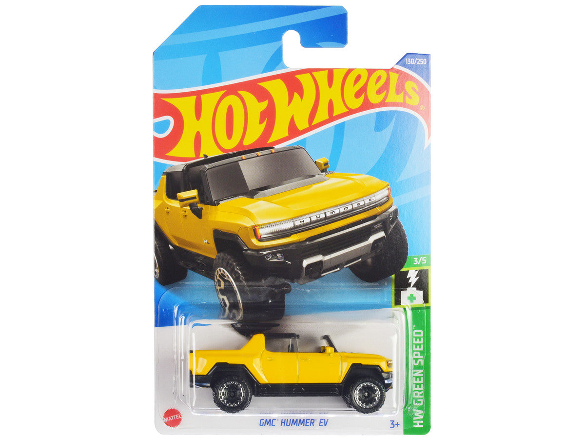 GMC Hummer EV Pickup Truck Yellow with Open Top "HW Green Speed" Series Diecast Model Car by Hot Wheels LuxuryLifeWay Online Store