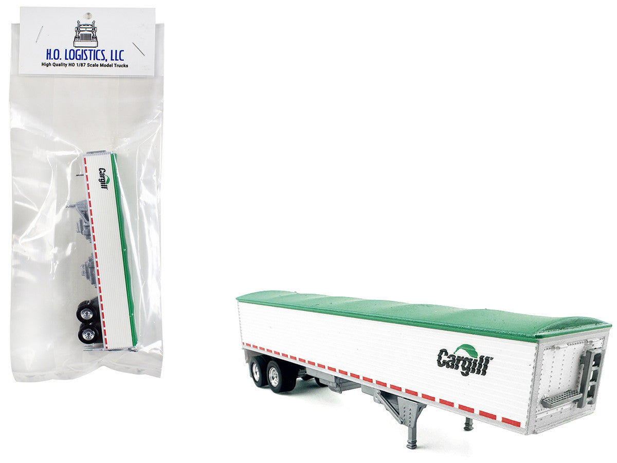 Covered Grain Trailer White with Green Tarp "Cargill" 1/87 (HO) Plastic Model Car by HO Logistics LuxuryLifeWay Online Store