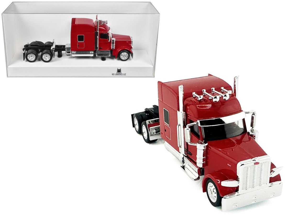 Peterbilt 589 with Stand Up Sleeper Cab Red 1/87 (HO) Plastic Model Car by HO Logistics LuxuryLifeWay Online Store