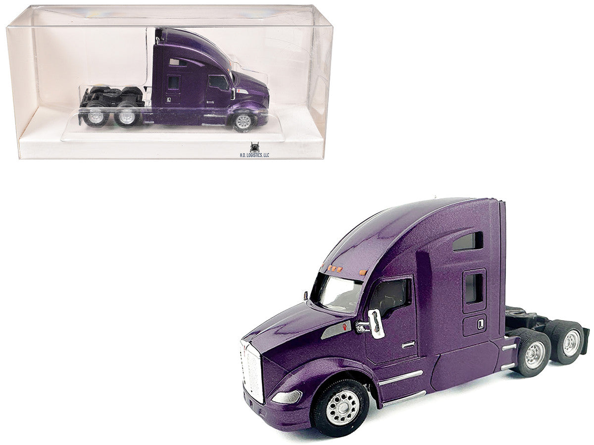 Kenworth T680 Sleeper Cab Purple Metallic 1/87 (HO) Plastic Model Car by HO Logistics LuxuryLifeWay Online Store