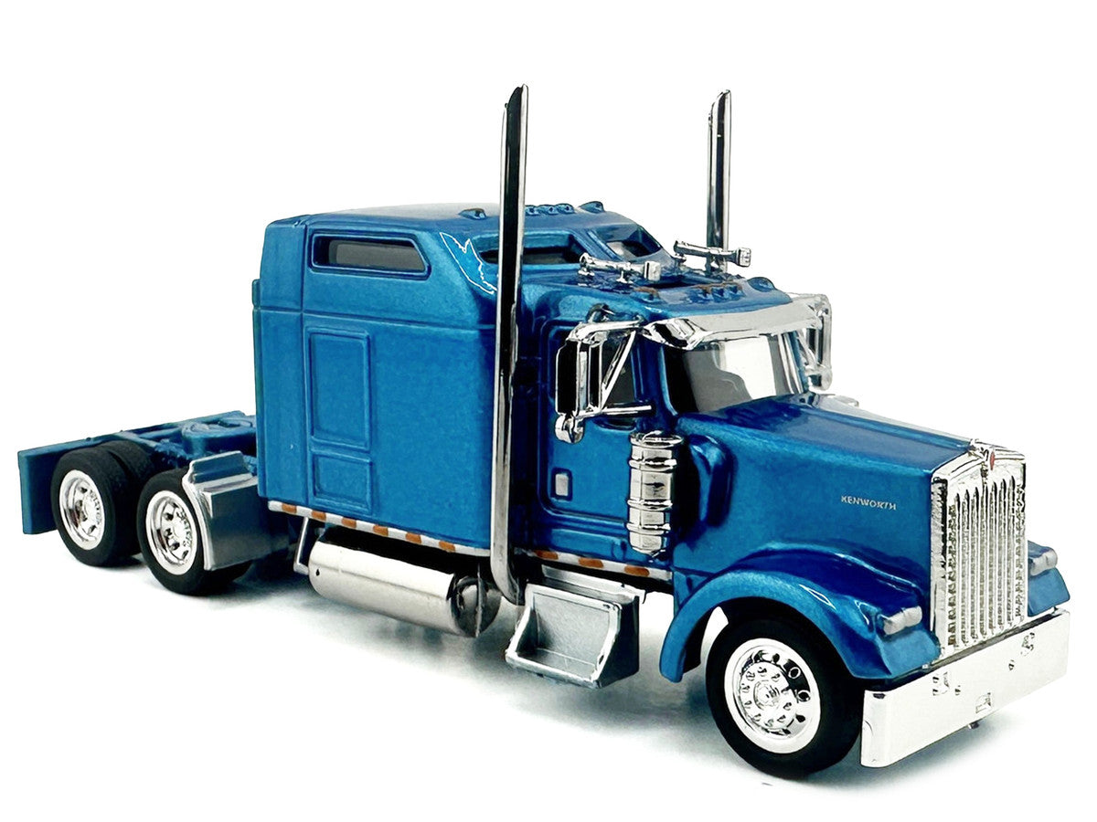 Kenworth W900L Truck Tractor with Sleeper Cab Blue Metallic 1/87 (HO) Scale Plastic Model Car by HO Logistics LuxuryLifeWay Online Store