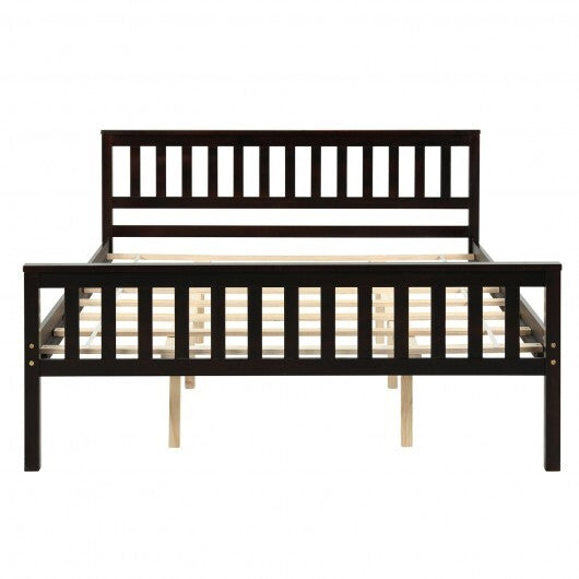 Queen Wood Platform Bed with Headboard - Color: Espresso - Size: Queen Size LuxuryLifeWay Online Store
