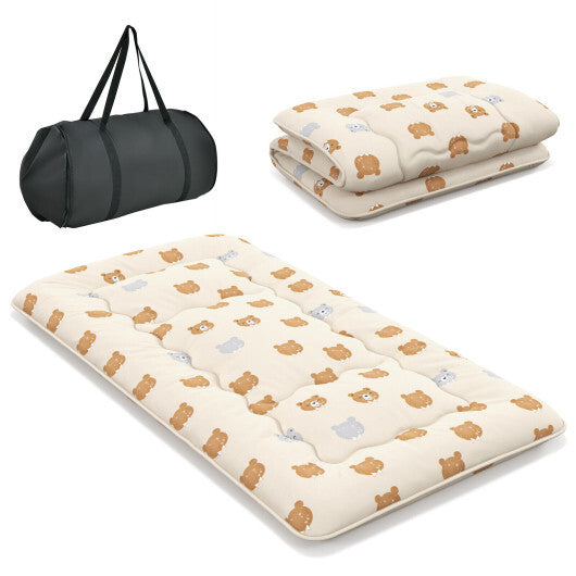 Foldable Futon Mattress with Washable Cover and Carry Bag for Camping-Twin Size - Color: Brown - Size: Twin Size LuxuryLifeWay Online Store