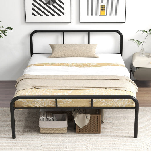 Full Bed Frame with Headboard and Footboard No Box Spring Needed-Black LuxuryLifeWay Online Store
