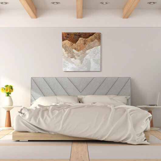 Linen Upholstered Headboard for Full and Queen Size Bed Frames-Gray LuxuryLifeWay Online Store