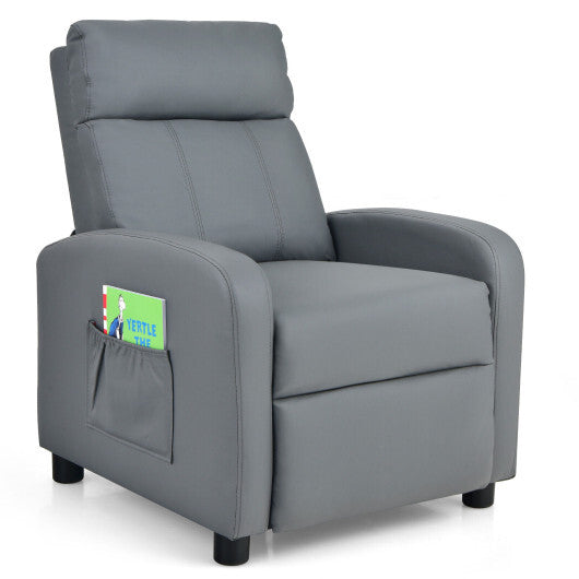 Ergonomic PU Leather Kids Recliner Lounge Sofa for 3-12 Age Group-Pink LuxuryLifeWay Online Store