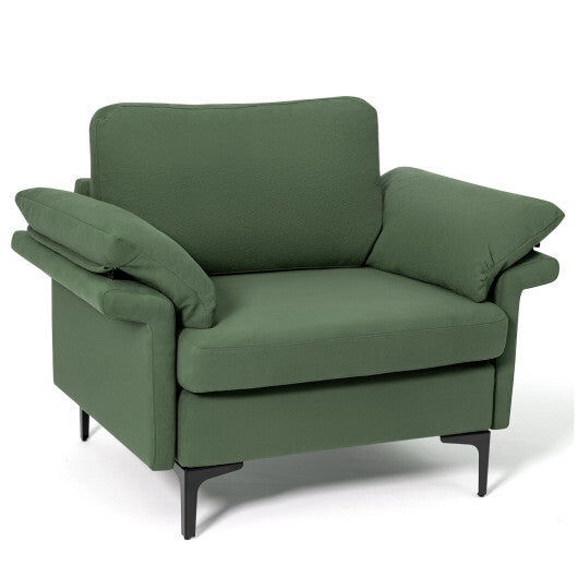 Modern Fabric Accent Armchair with Original Distributed Spring and Armrest Cushions-Gray LuxuryLifeWay Online Store