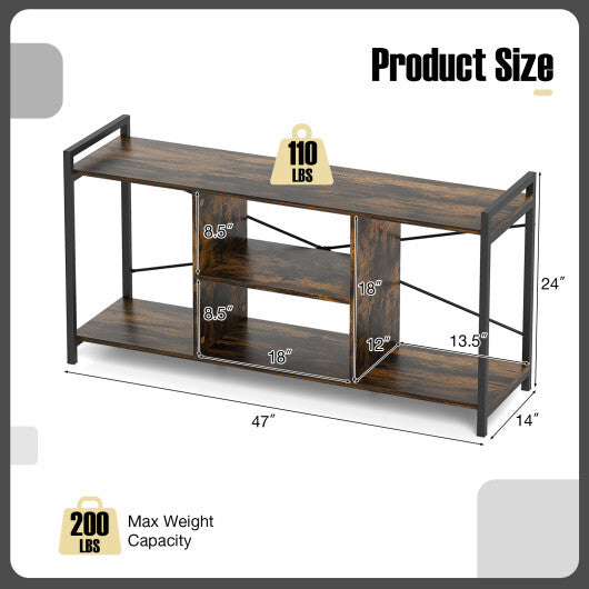 TV Stand for 55 Inch TVs Industrial Entertainment Center-Rustic Brown LuxuryLifeWay Online Store