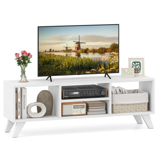 Media TV Console Table with Raised Support Legs-White LuxuryLifeWay Online Store
