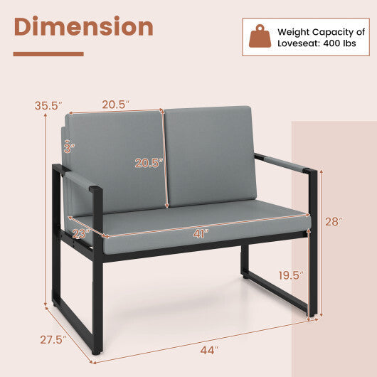 Modern Loveseat Sofa 2 Seater Small Couch-Brown
