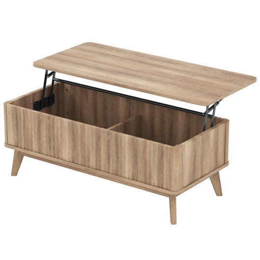 43.5" Rectangle Wooden Fluted Lift Top Coffee Table-Walnut LuxuryLifeWay Online Store