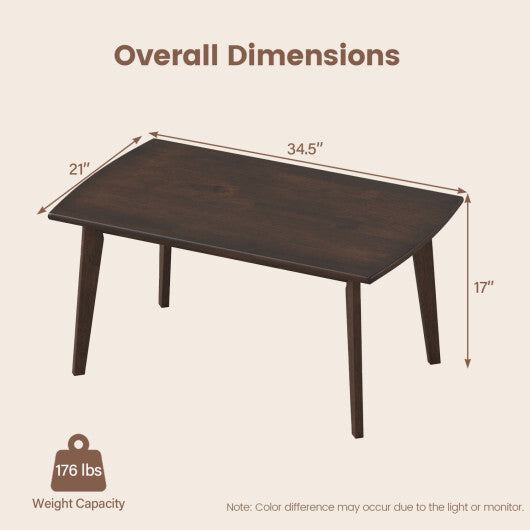 Solid Wood Modern Coffee Table with Tapered Legs-Walnut LuxuryLifeWay Online Store