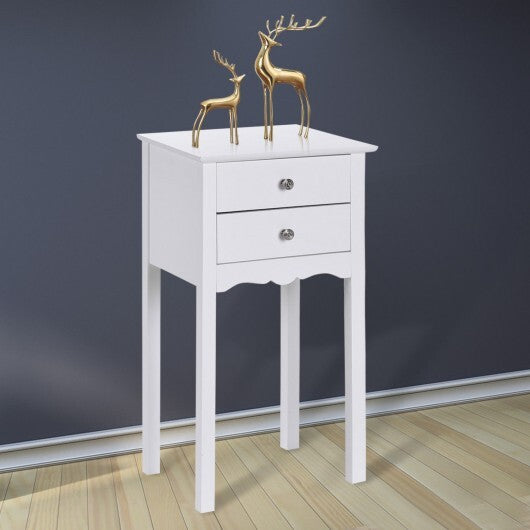 Side Table End Accent Table with 2 Drawers-Black LuxuryLifeWay Online Store