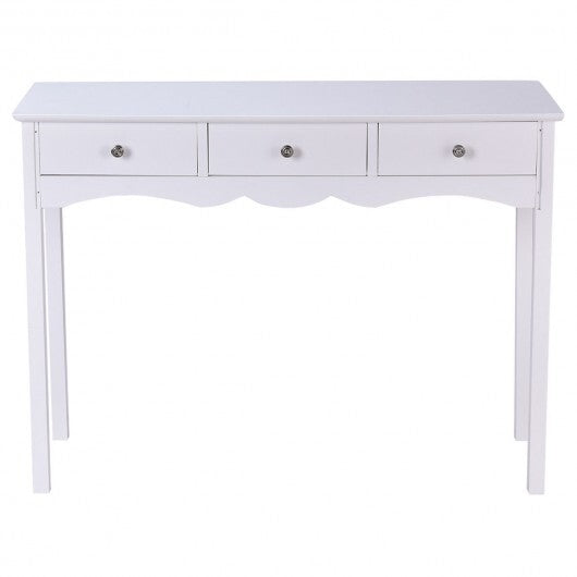 Side Sofa Table with Storage 3-Drawers-white LuxuryLifeWay Online Store