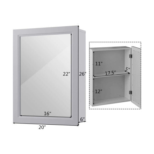 Wall Mounted Adjustable Medicine Storage Mirror Cabinet LuxuryLifeWay Online Store