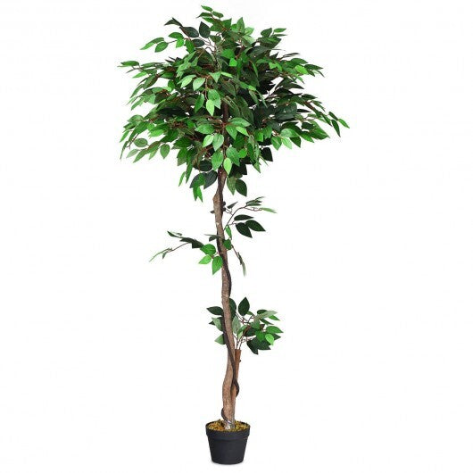 5.5 Feet Artificial Ficus Silk Tree with Wood Trunks LuxuryLifeWay Online Store