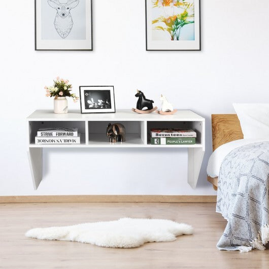 Wall Mounted Floating Computer Table Desk Storage Shelf-White LuxuryLifeWay Online Store