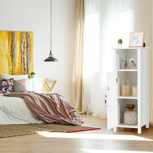 1-Door Freestanding Bathroom Cabinet with Open Shelf - Color: White LuxuryLifeWay Online Store
