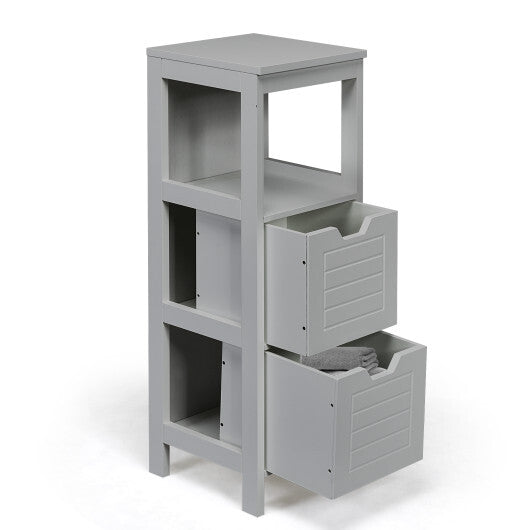 Bathroom Wooden Floor Cabinet Multifunction Storage Rack Stand Organizer-Black LuxuryLifeWay Online Store
