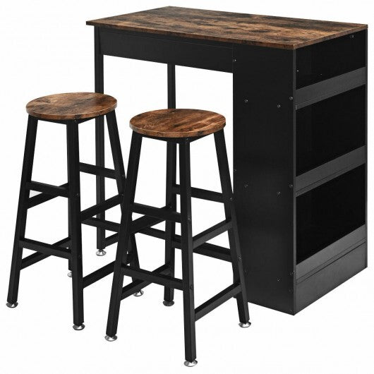 3 Pieces Bar Table Set with Storage LuxuryLifeWay Online Store