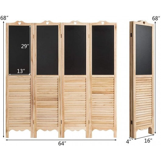 4-Panel Folding Privacy Room Divider Screen with Chalkboard LuxuryLifeWay Online Store