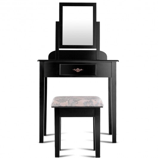 Vanity Dressing Table Stool Set with Large Makeup Mirror LuxuryLifeWay Online Store