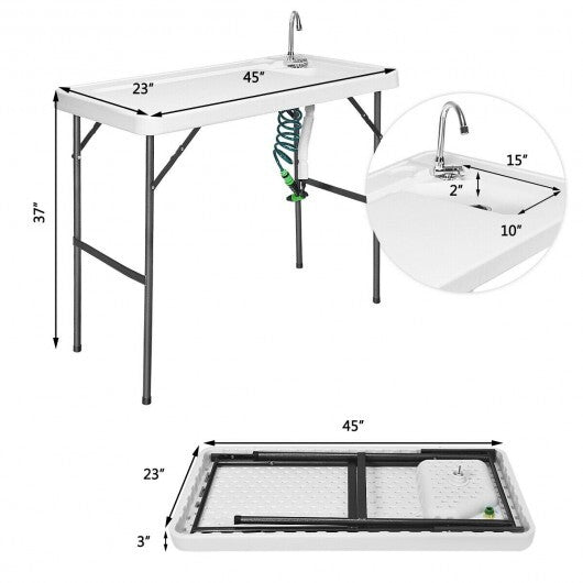 Folding Cleaning Sink Faucet Cutting Camping Table with Sprayer LuxuryLifeWay Online Store